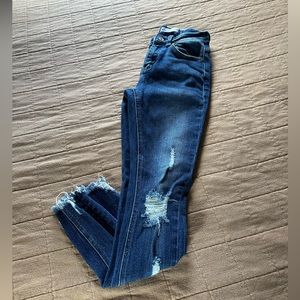 KanCan distressed skinny jeans dark wash